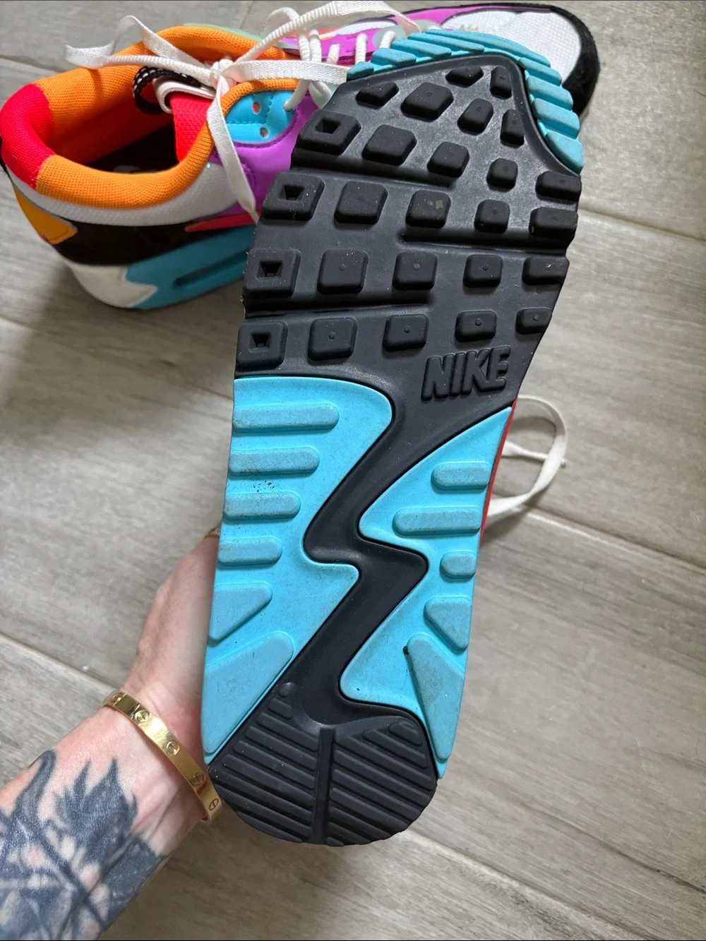 Nike Air Max Multicolor Athletic Sneakers - Pink/Orange/Blue